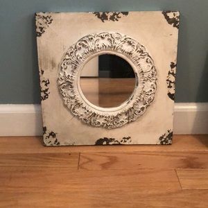 Vintage style white mirror